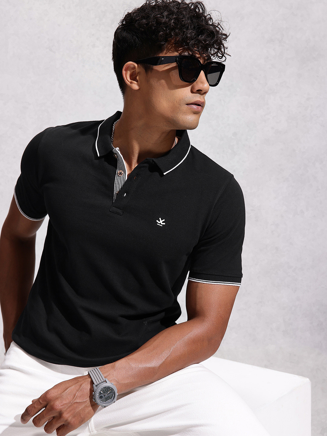 WROGN Polo Collar  Cotton T-shirt