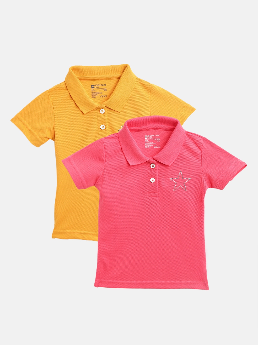 Buy Bodycare Kids Girls Pack of 2 Solid Polo Collar T shirts Tshirts for Girls 11366568 Myntra