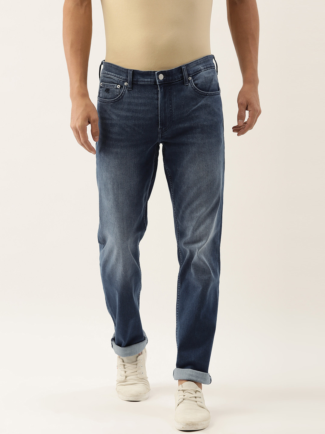 Calvin Klein Jeans Men Blue Body Fit Mid-Rise Clean Look Stretchable Jeans