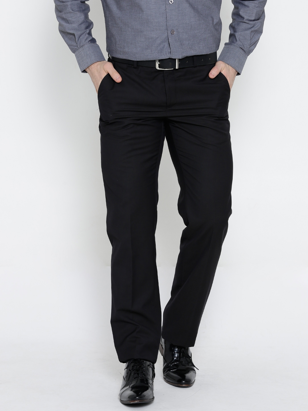 Textured Formal Trousers In Blue B91 Sommer