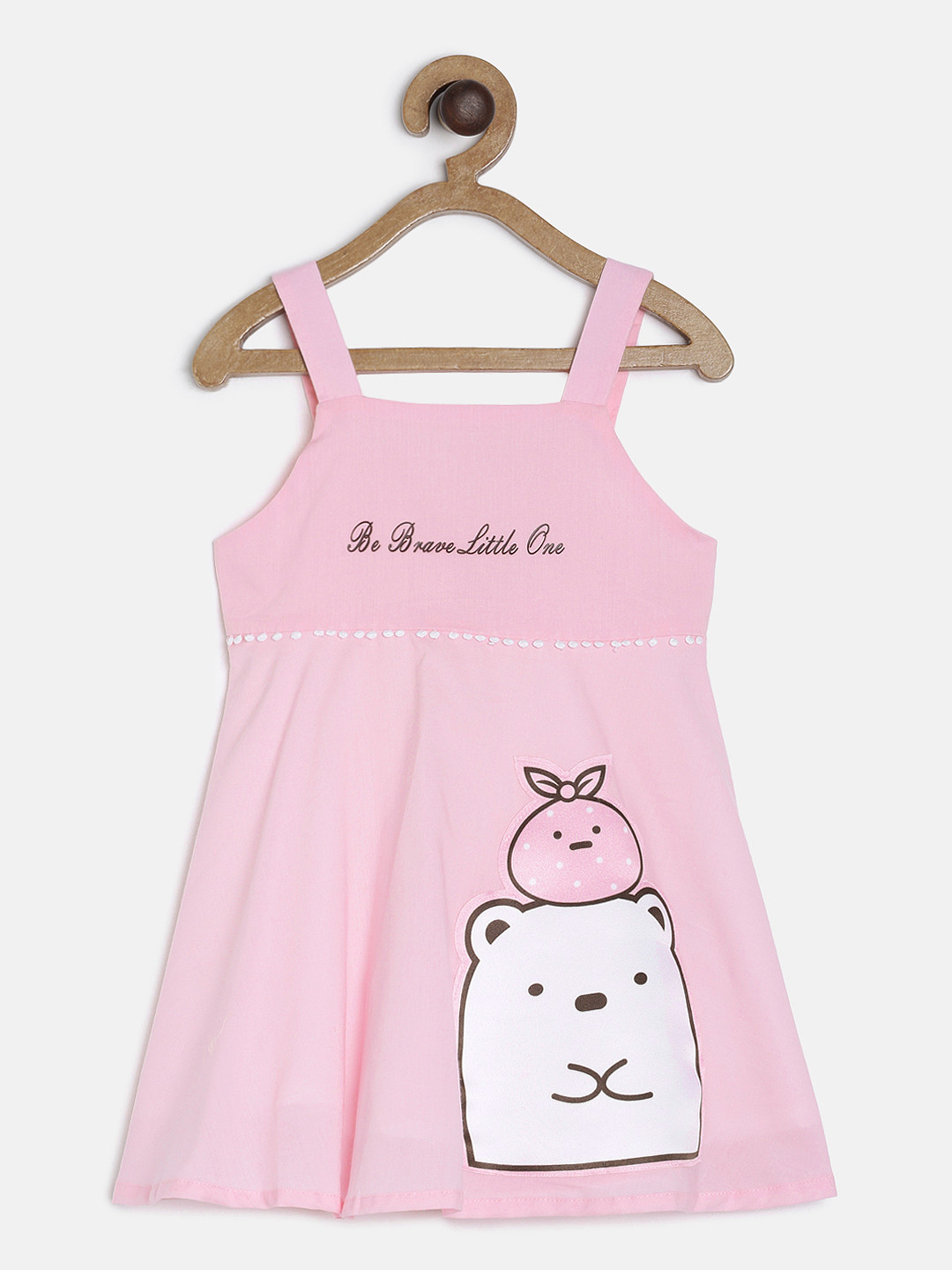 Peppermint Girls Pink Printed A-Line Dress