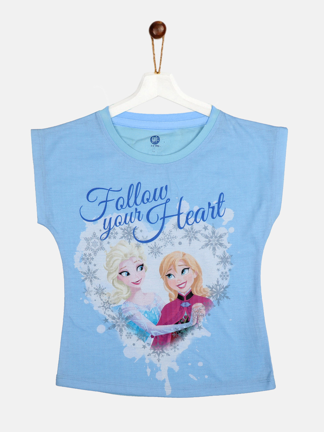 YK Disney Girls Frozen Blue Printed Top