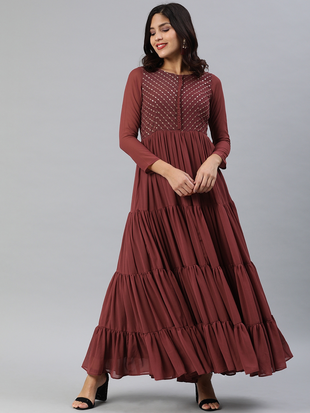 Maroon Indian Gown Buy Maroon Color Gown Online at Best Price