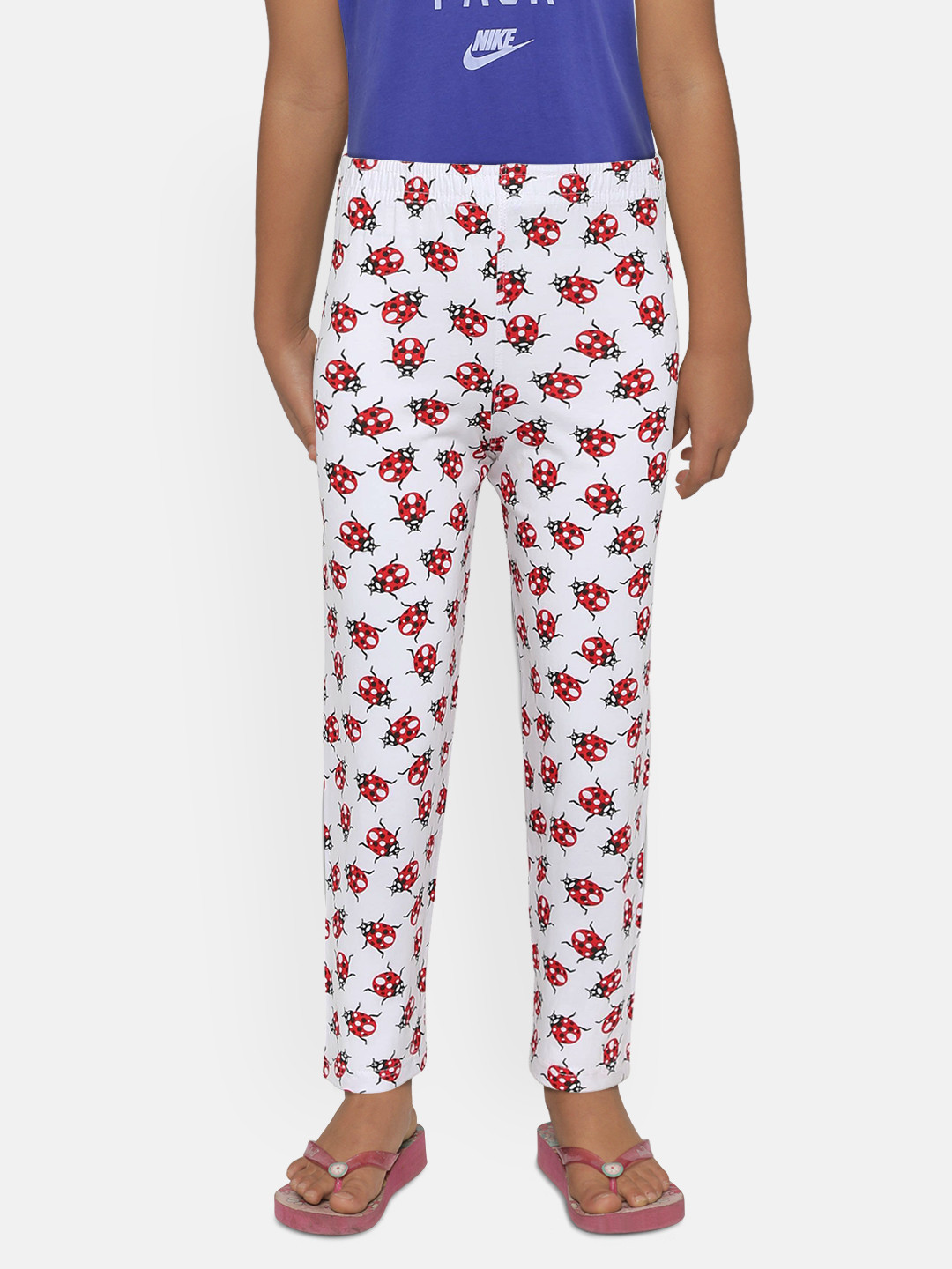 SINI MINI Girls White & Red Printed Lounge Pants