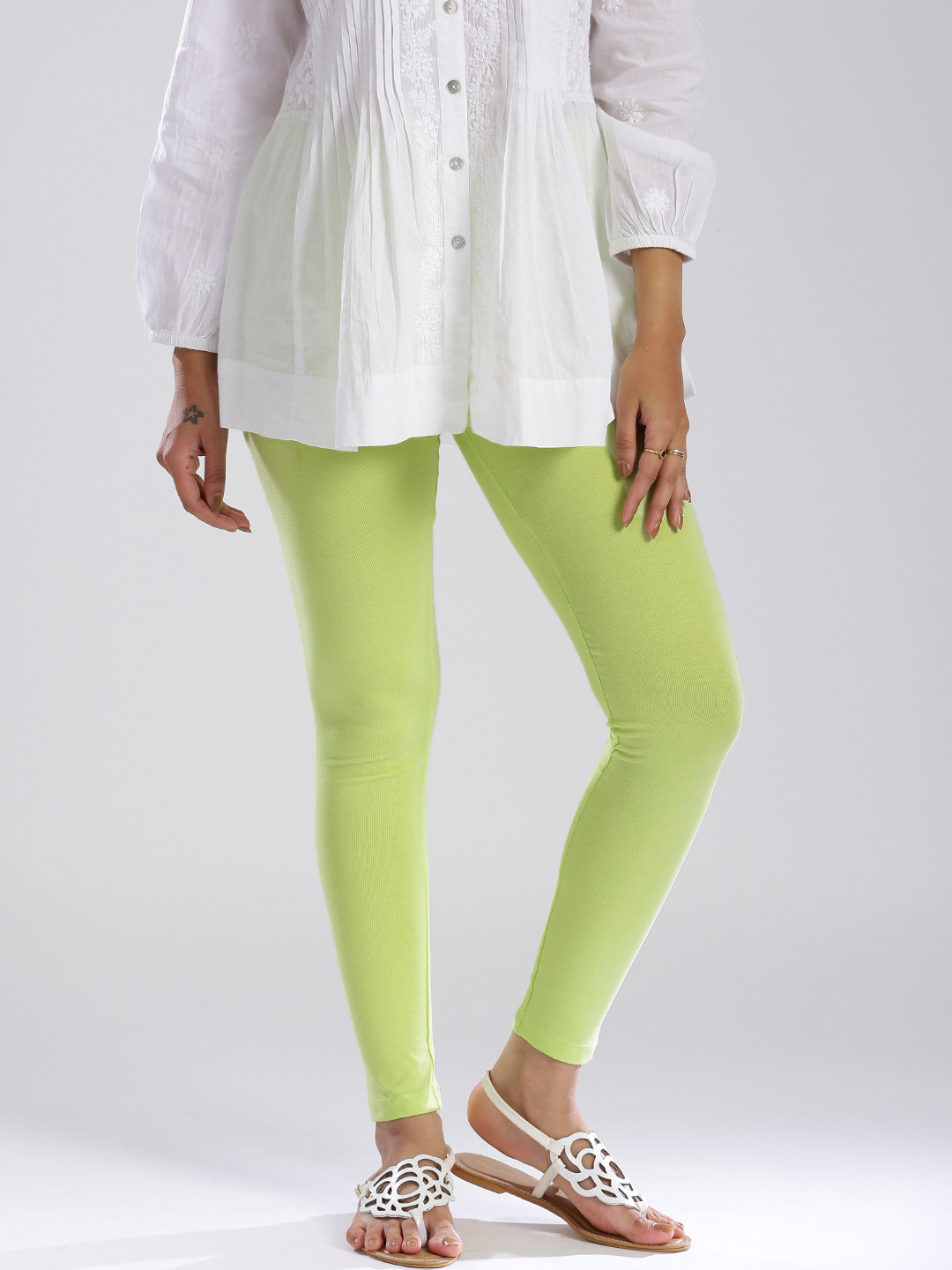 W Green Ankle-Length Leggings