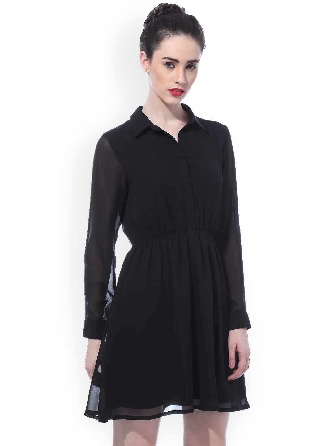 Besiva Black Fit & Flare Dress