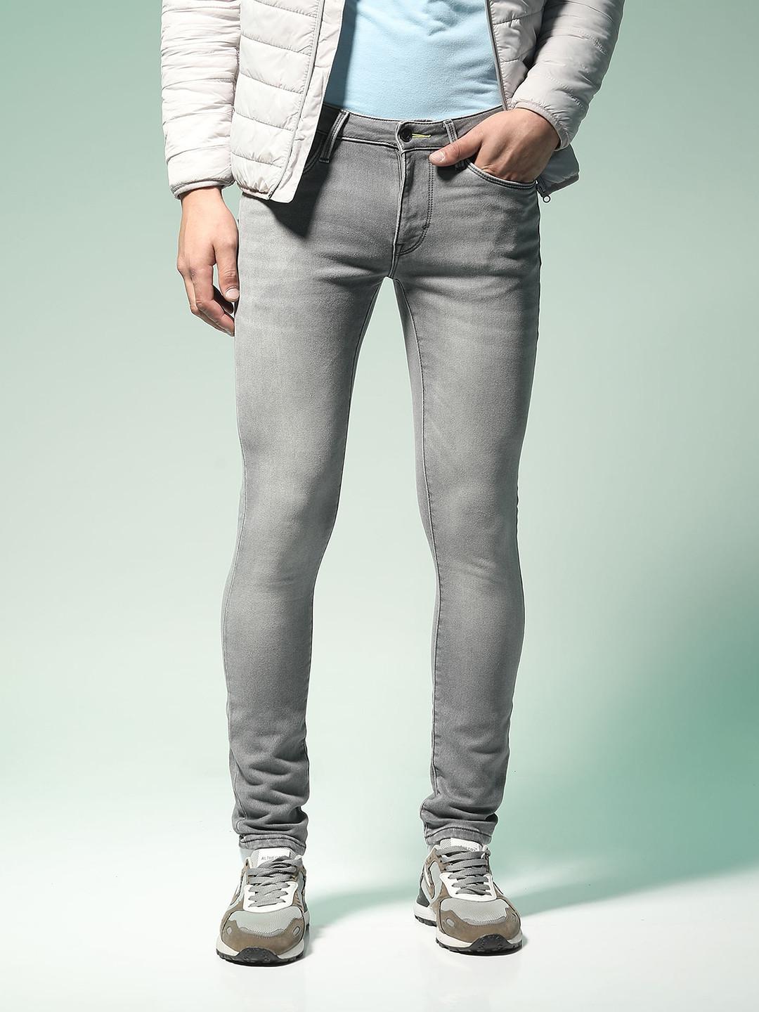 Flying Machine Men Blue Jackson Super Skinny Fit Low-Rise Clean Look Stretchable Jeans