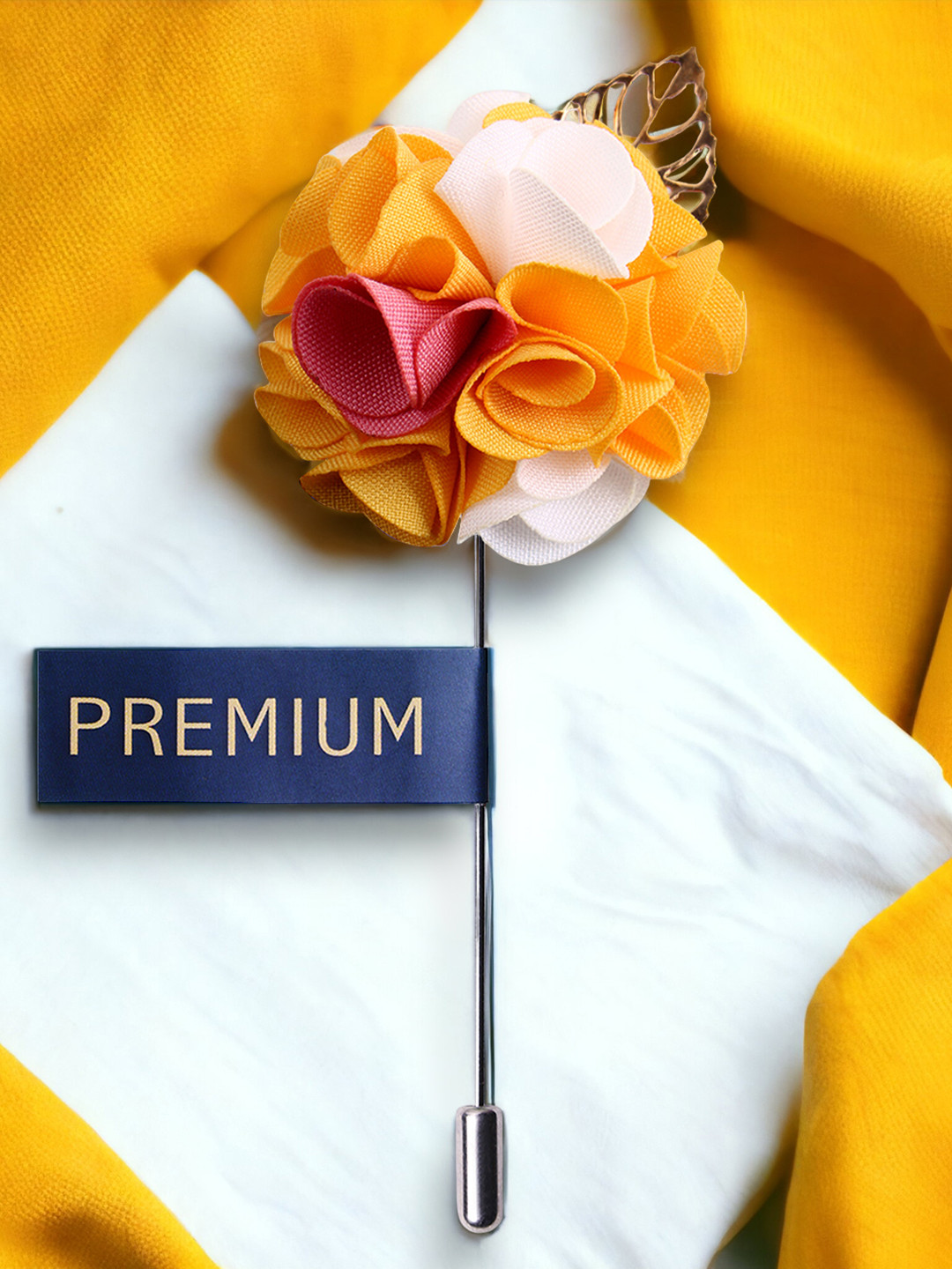 PELUCHE Unisex Yellow & White Exotic Delight Brooch Lapel Pin