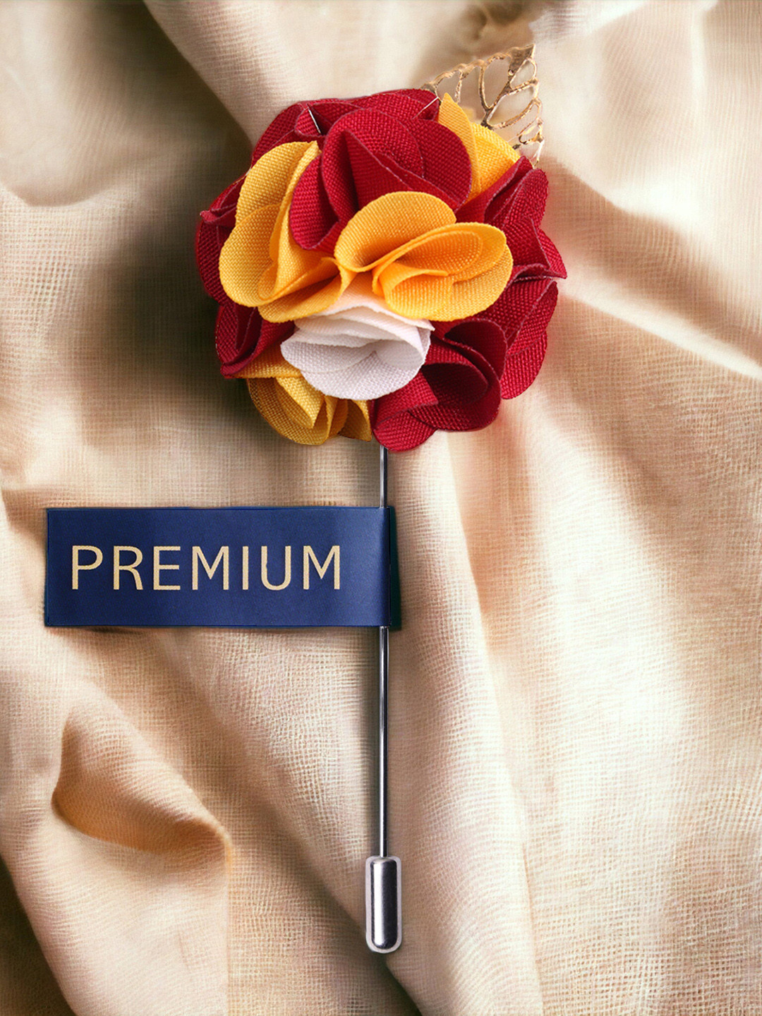 PELUCHE Unisex Red & Yellow Exotic Delight Brooch Lapel Pin