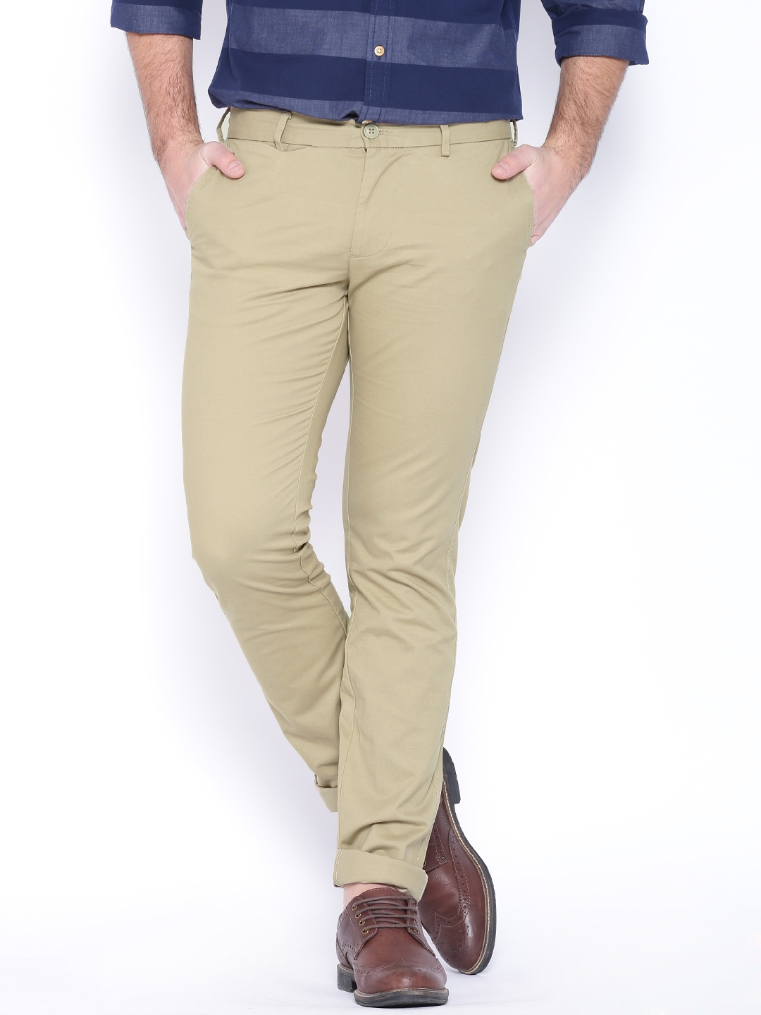 Buy Indian Terrain Men Grey Brooklyn Slim Fit Self Design Regular Trousers   Trousers for Men 7000198  Myntra