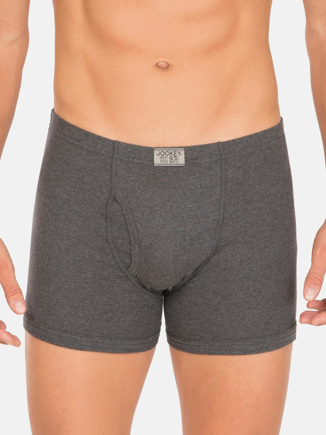 Jockey Men Charcoal Grey Solid Trunks 8008-0205-CHAML