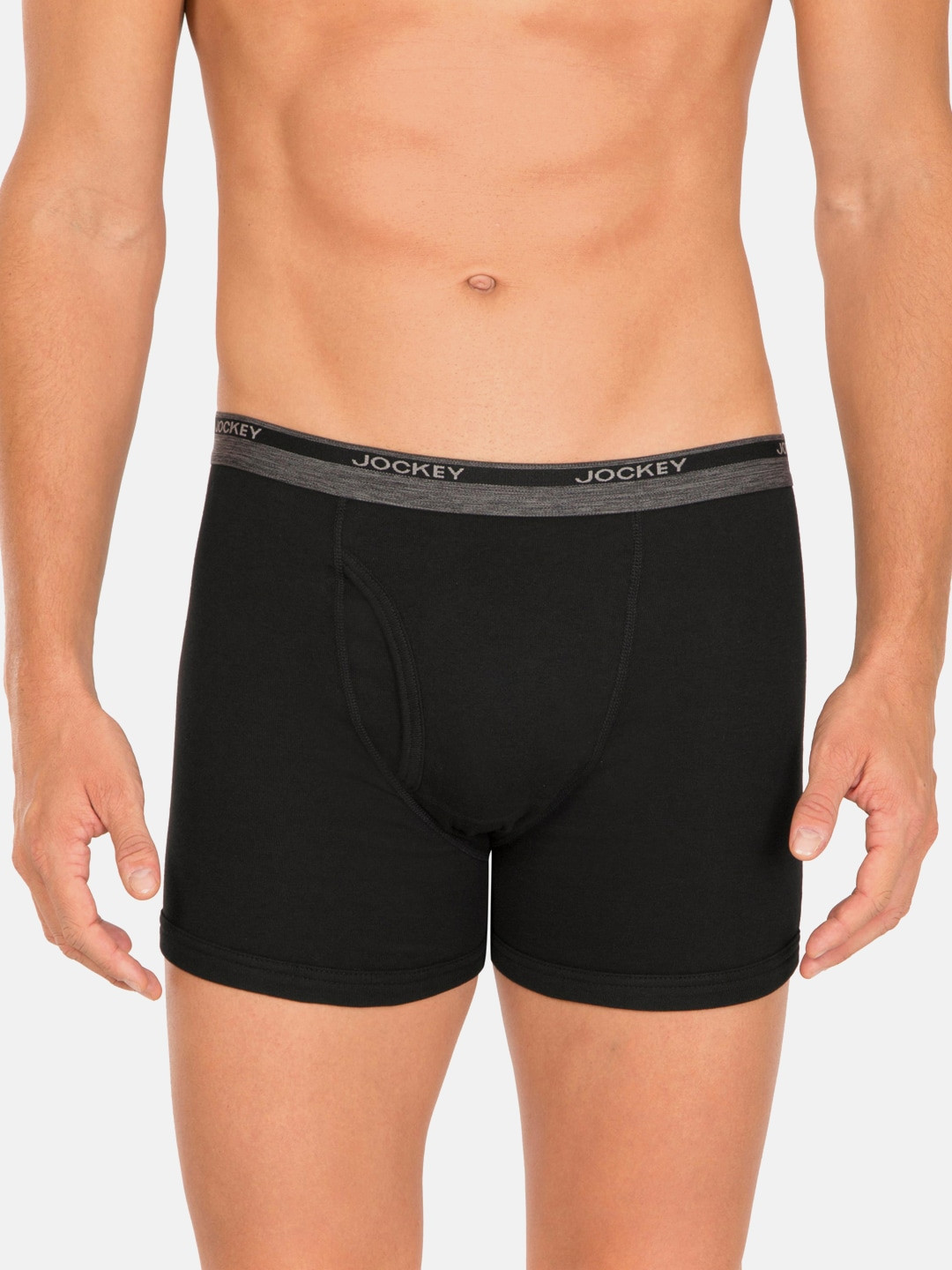 Jockey Men Black Solid Trunks 8009-0105