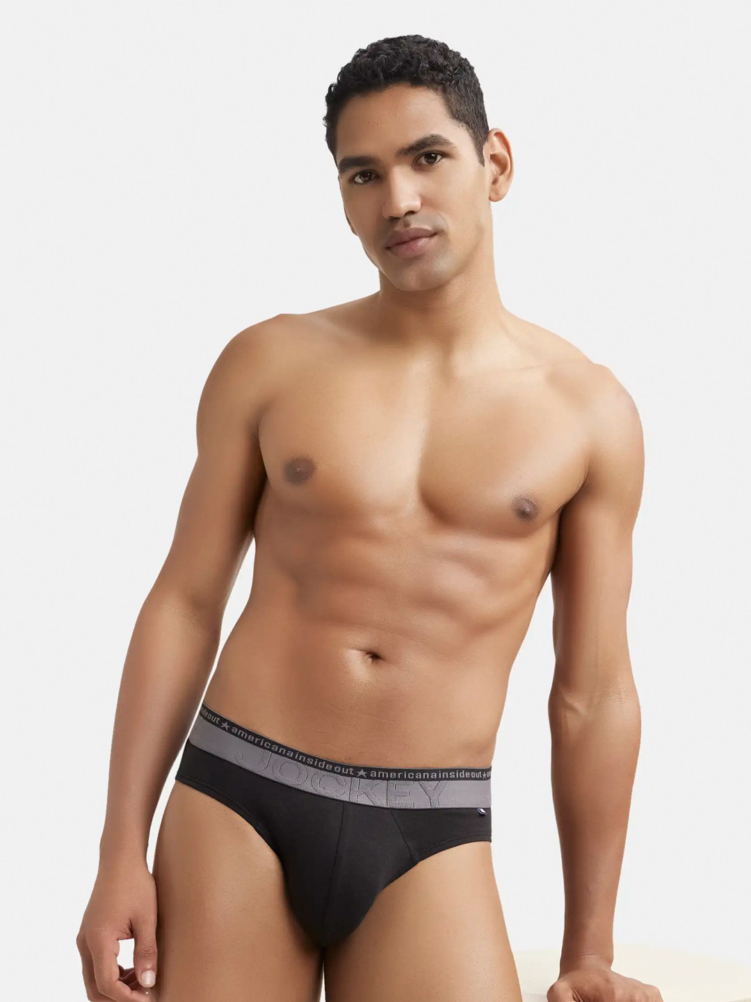 Jockey Super Combed Cotton Stretch Solid Brief with Ultrasoft Waistband-US59