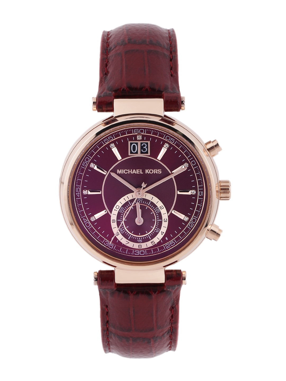 Maroon michael hot sale kors watch