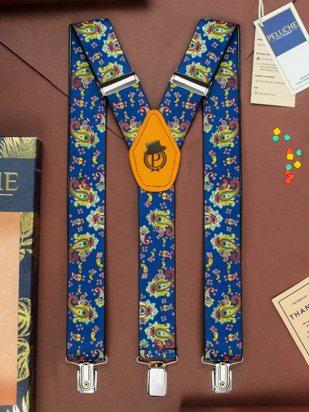 PELUCHE Men Blue Patterned Floral Cut Suspenders