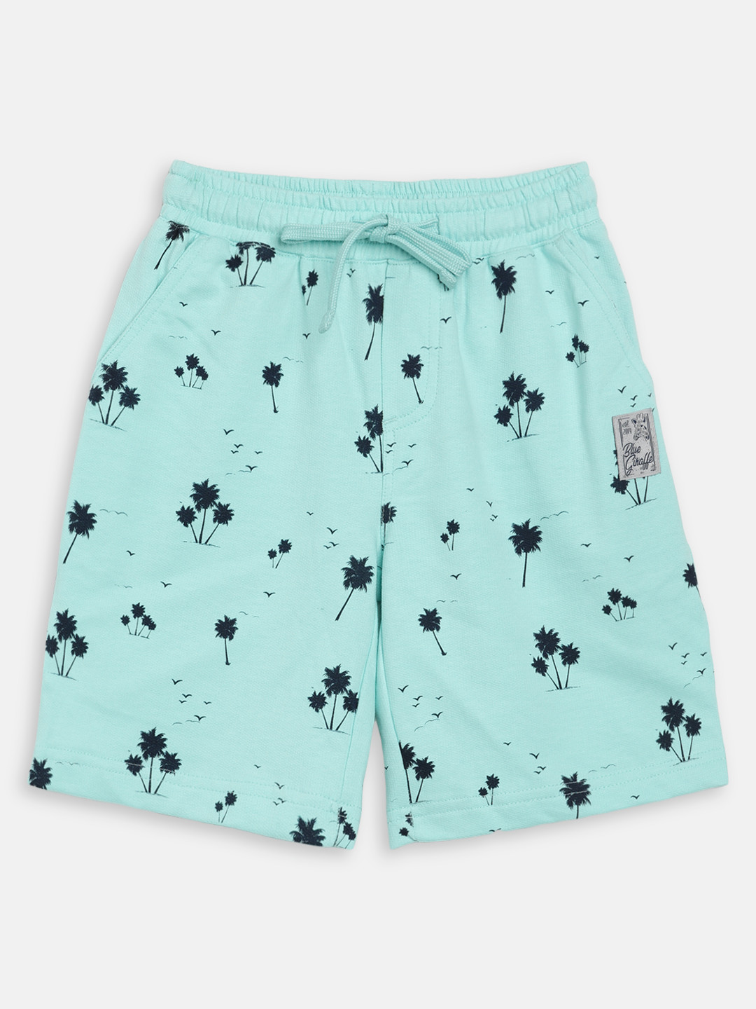 Blue Giraffe Boys Blue Printed Regular Fit Regular Shorts