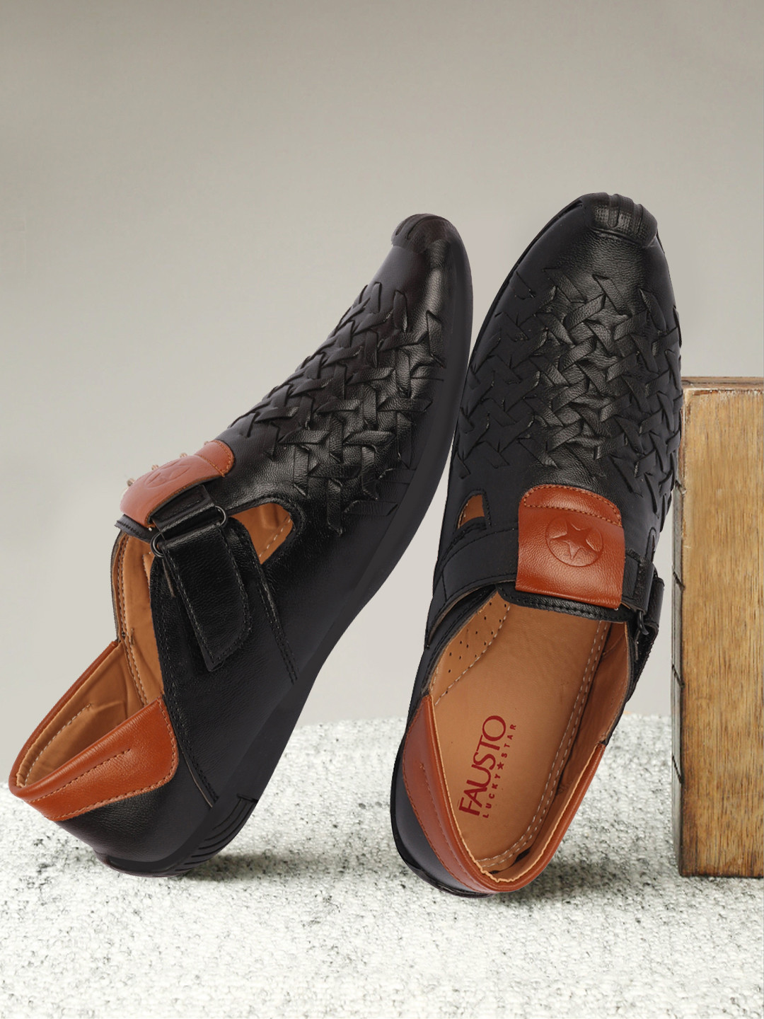 FAUSTO Men Black Sandals