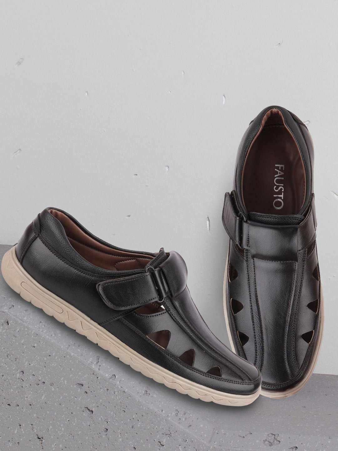 FAUSTO Men Black Sandals