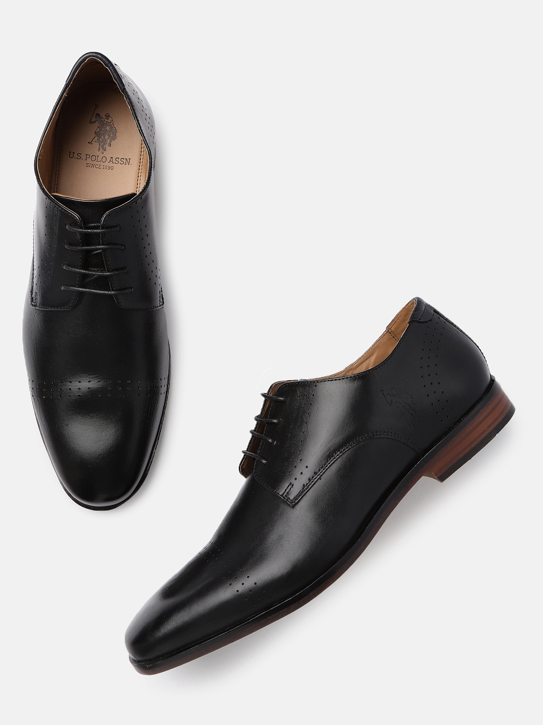 Buy U.S. Polo Assn. Men Black Solid KARSTEN Leather Formal Derbys Formal Shoes for Men 11439578 Myntra