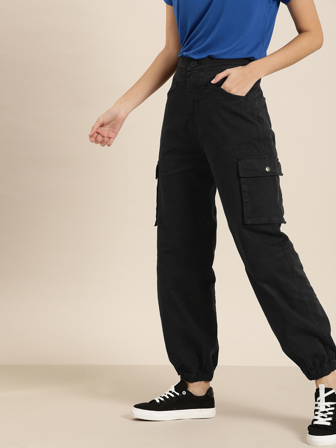 Moda Rapido Women Black Joggers