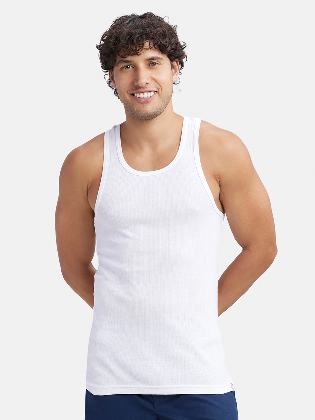 Jockey Combed Cotton Rib Round Neck with Racer Back Gym Vest-9922