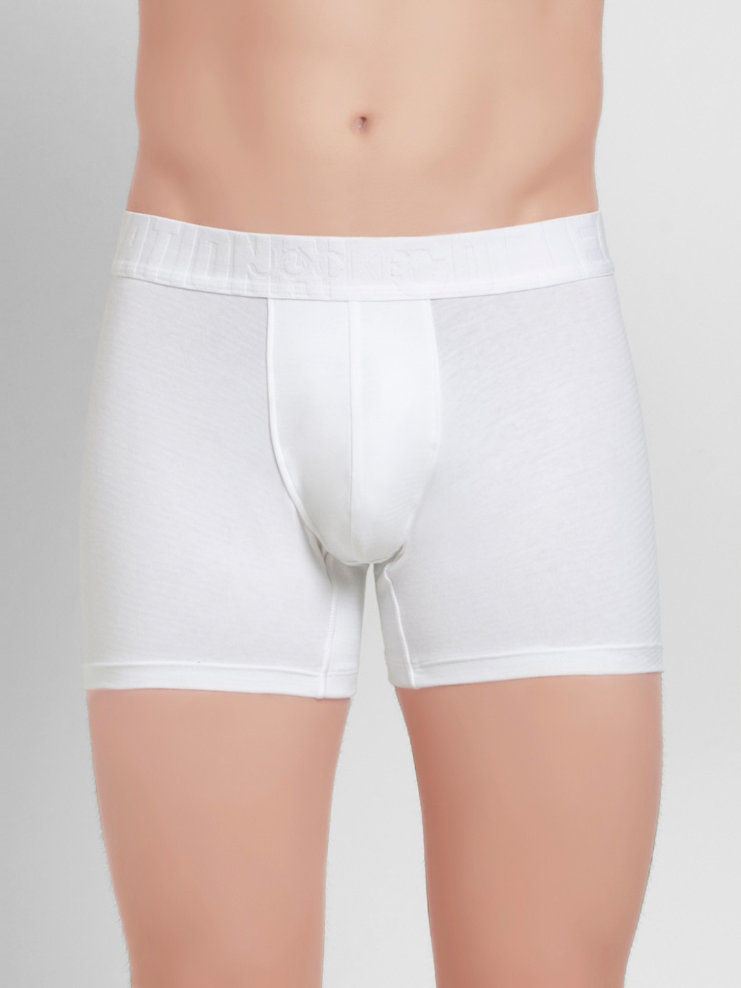 Jockey International Collection Men White Solid Pima Cotton Trunks IC32
