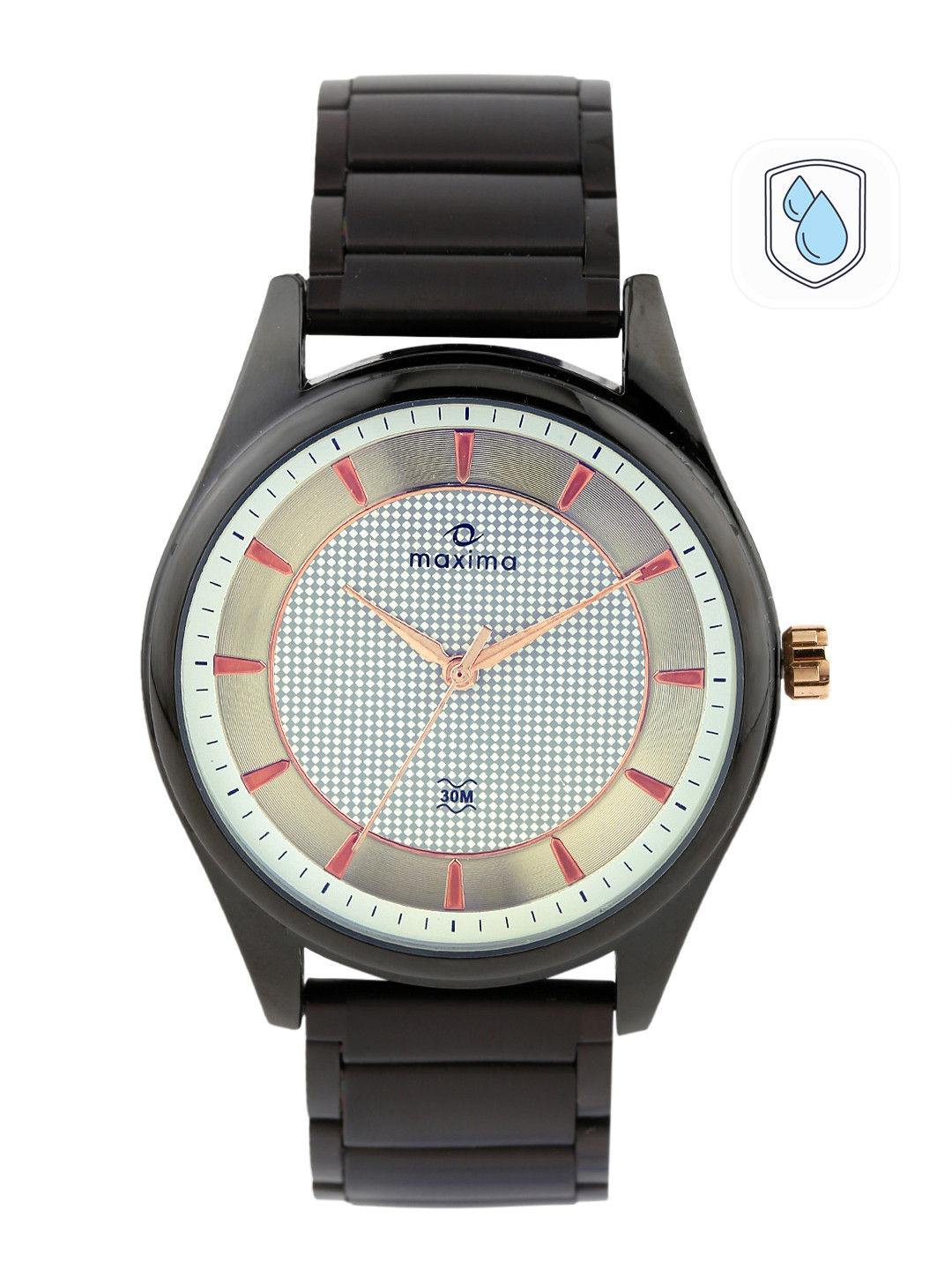 maxima Attivo Men Off-White & Grey Dial Watch 35340CAGB