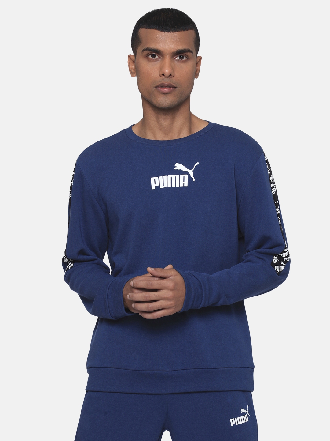 Puma Men Blue Printed Sweatshirt