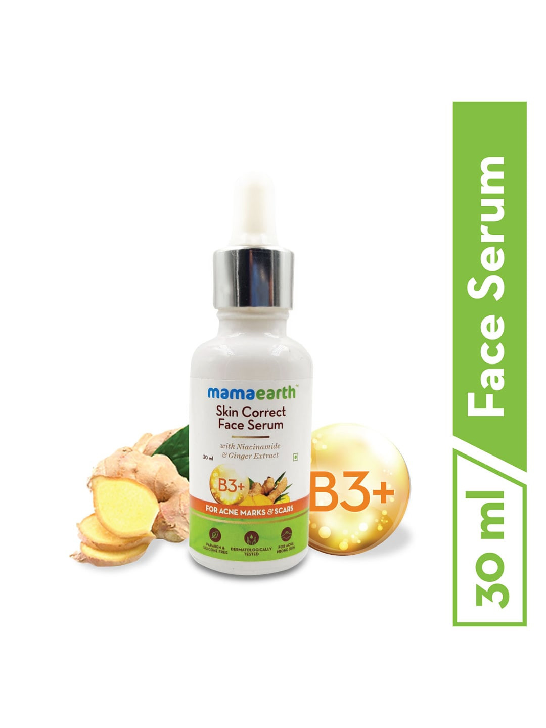 Mamaearth Skin Correct Face Serum with Niacinamide and Ginger Extract For Acne Scars 30 ml
