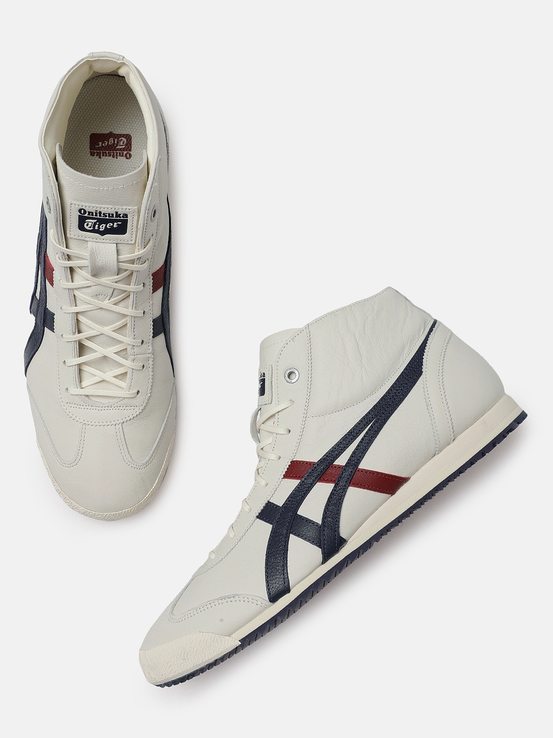 Onitsuka Tiger Unisex Off-White Solid Mexico 66 SD MR Leather Sneakers