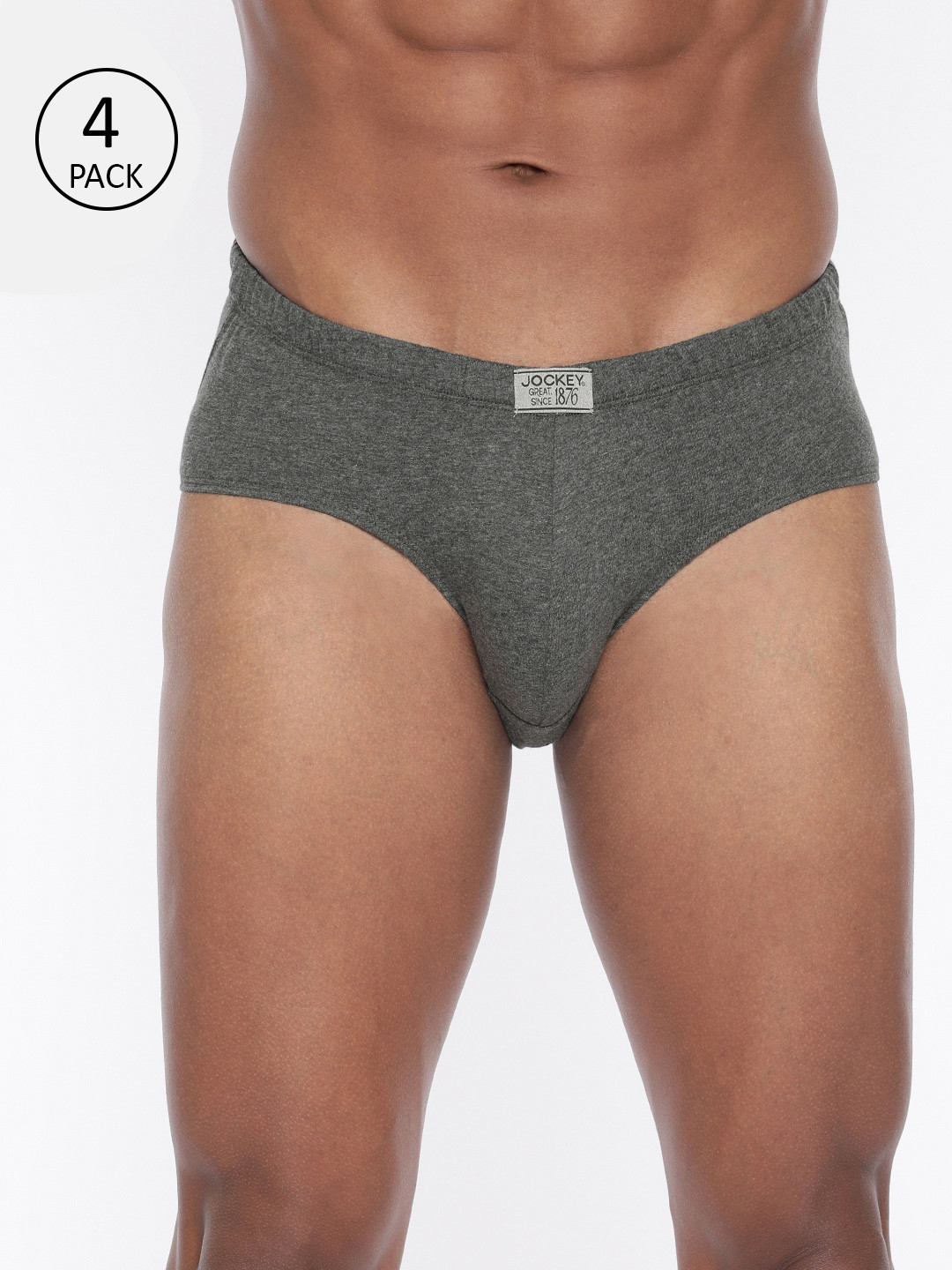 Jockey Men Pack of 4 Charcoal Grey PocoT Briefs