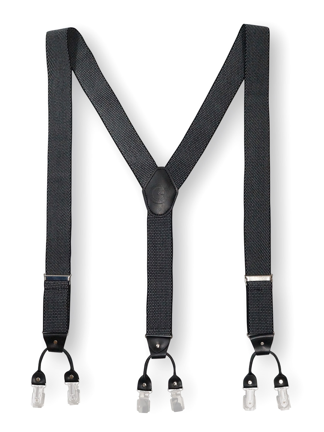 Tic Tac Toe Pattern Black and Beige Elastic Suspenders By The Tie Hub Accessoires Riemen & bretels Bretels 
