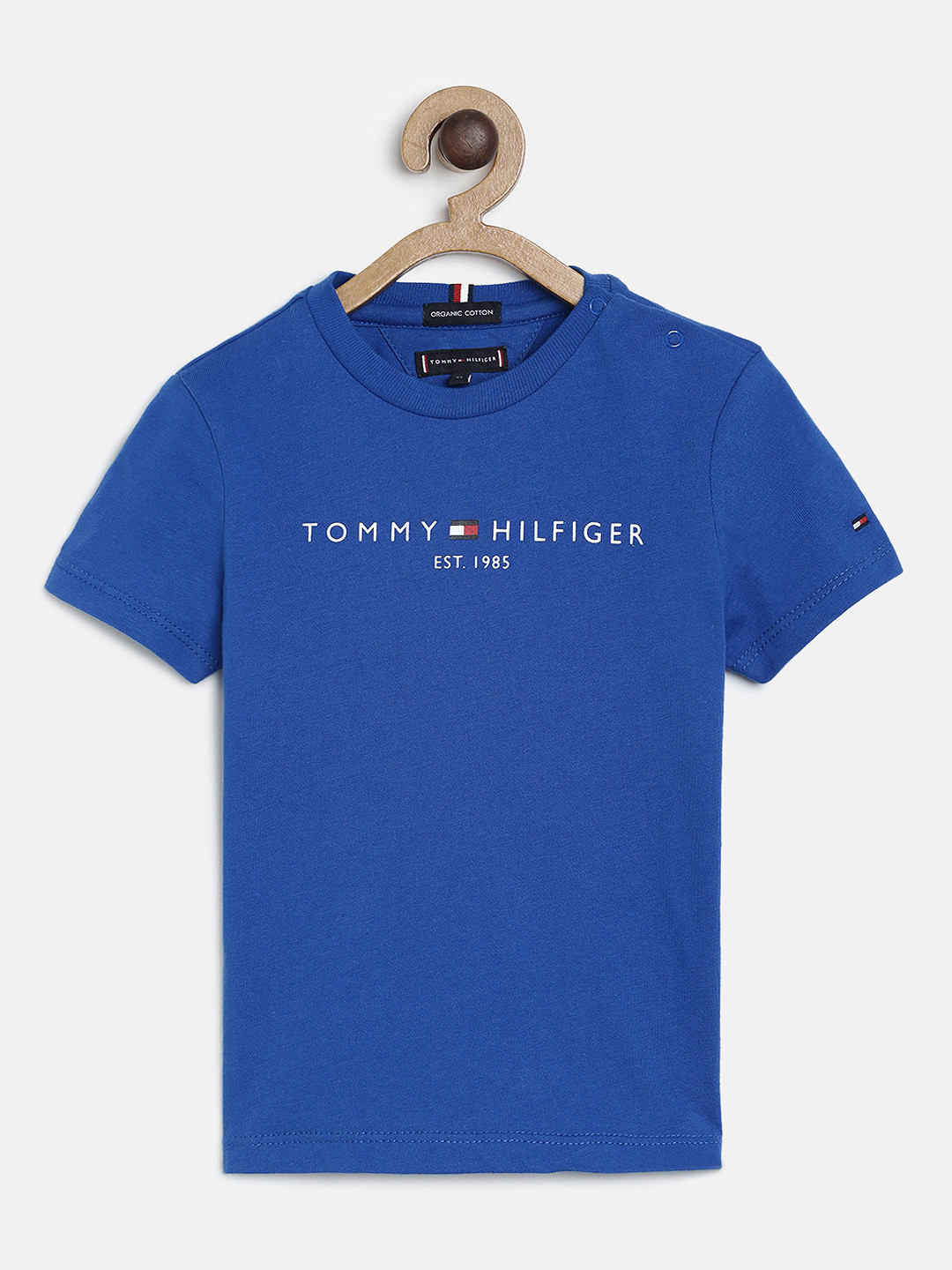 Buy Tommy Hilfiger Boys Blue Printed Round Neck T-shirt Tshirts