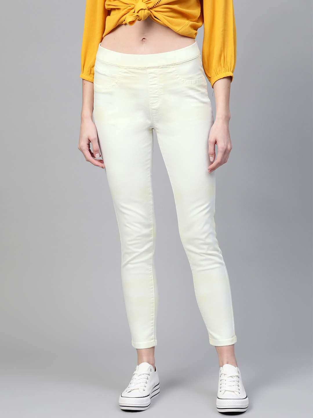 Roadster Women White Super Skinny Fit Solid Treggings