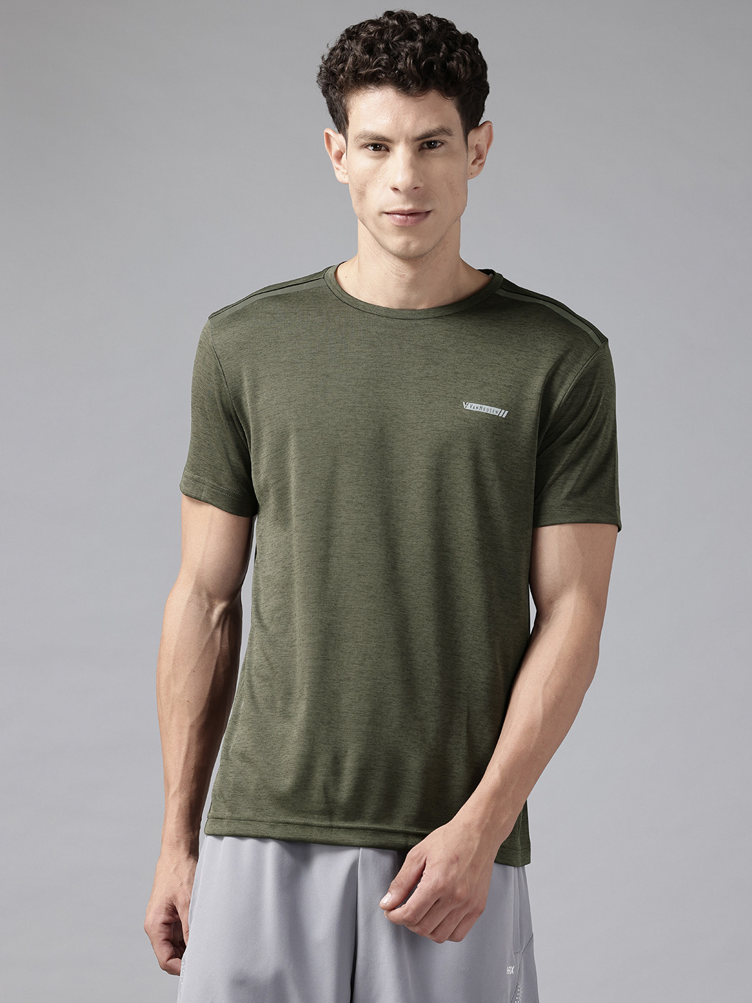 Van Heusen Innerwear Brand Logo Detail Mesh T-Shirt with Reflective Elements