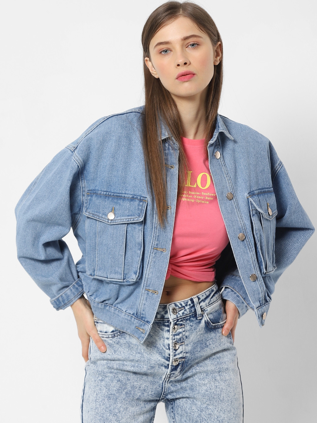 only oversized denim jacket