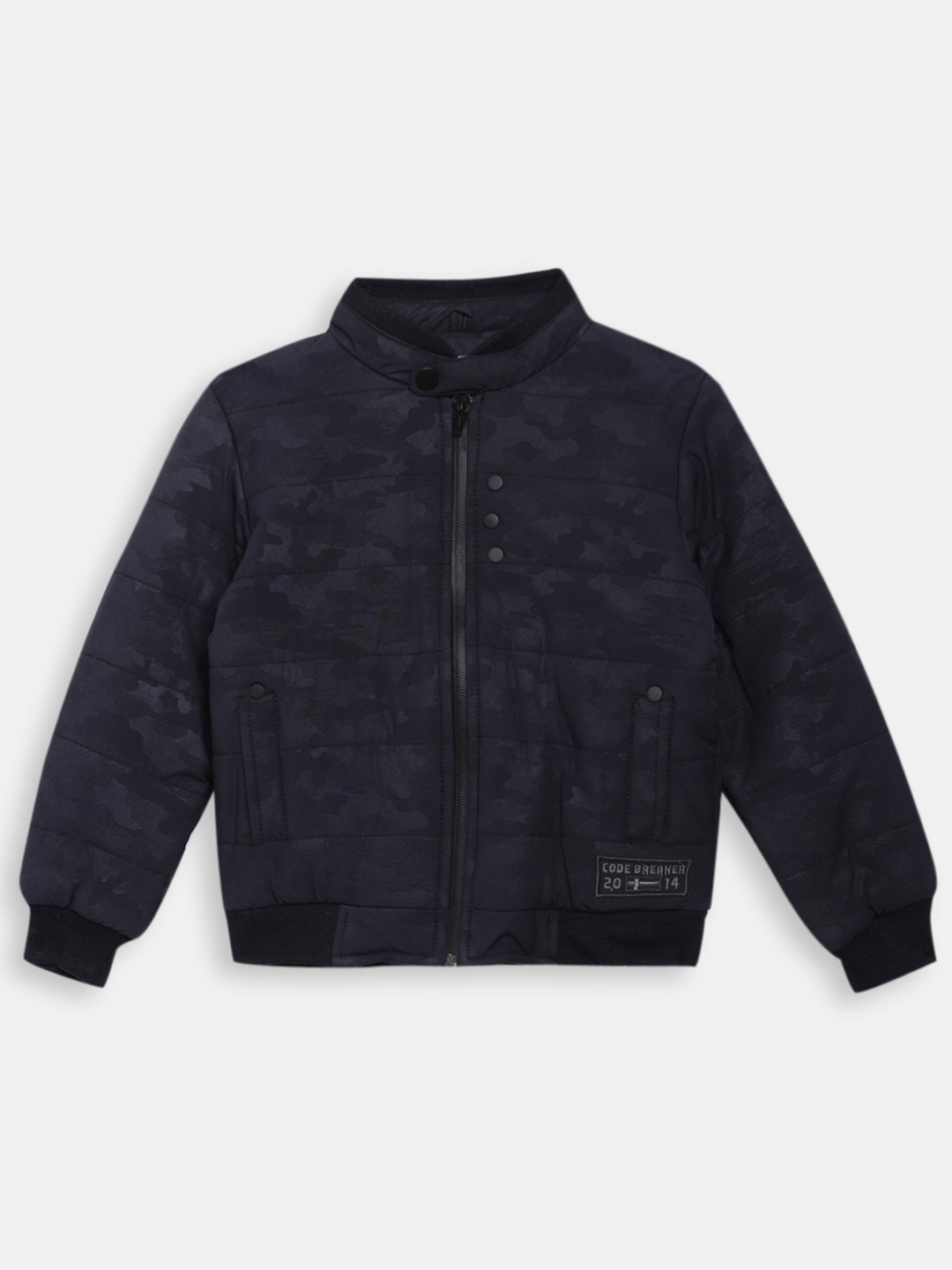 Blue Giraffe Boys Navy Blue Camouflage Padded Jacket