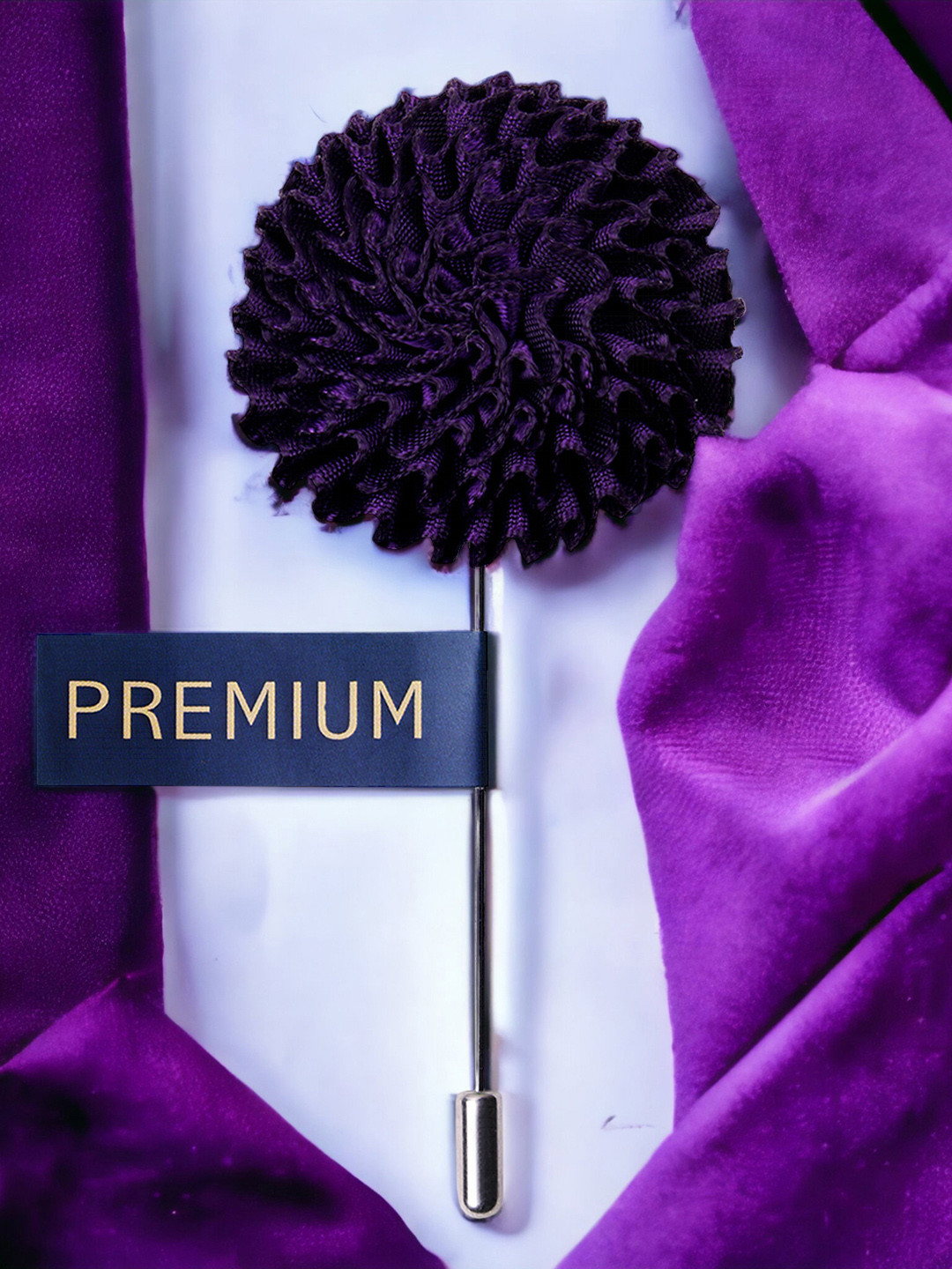 PELUCHE Unisex Purple Floral Brooch Lapel Pin