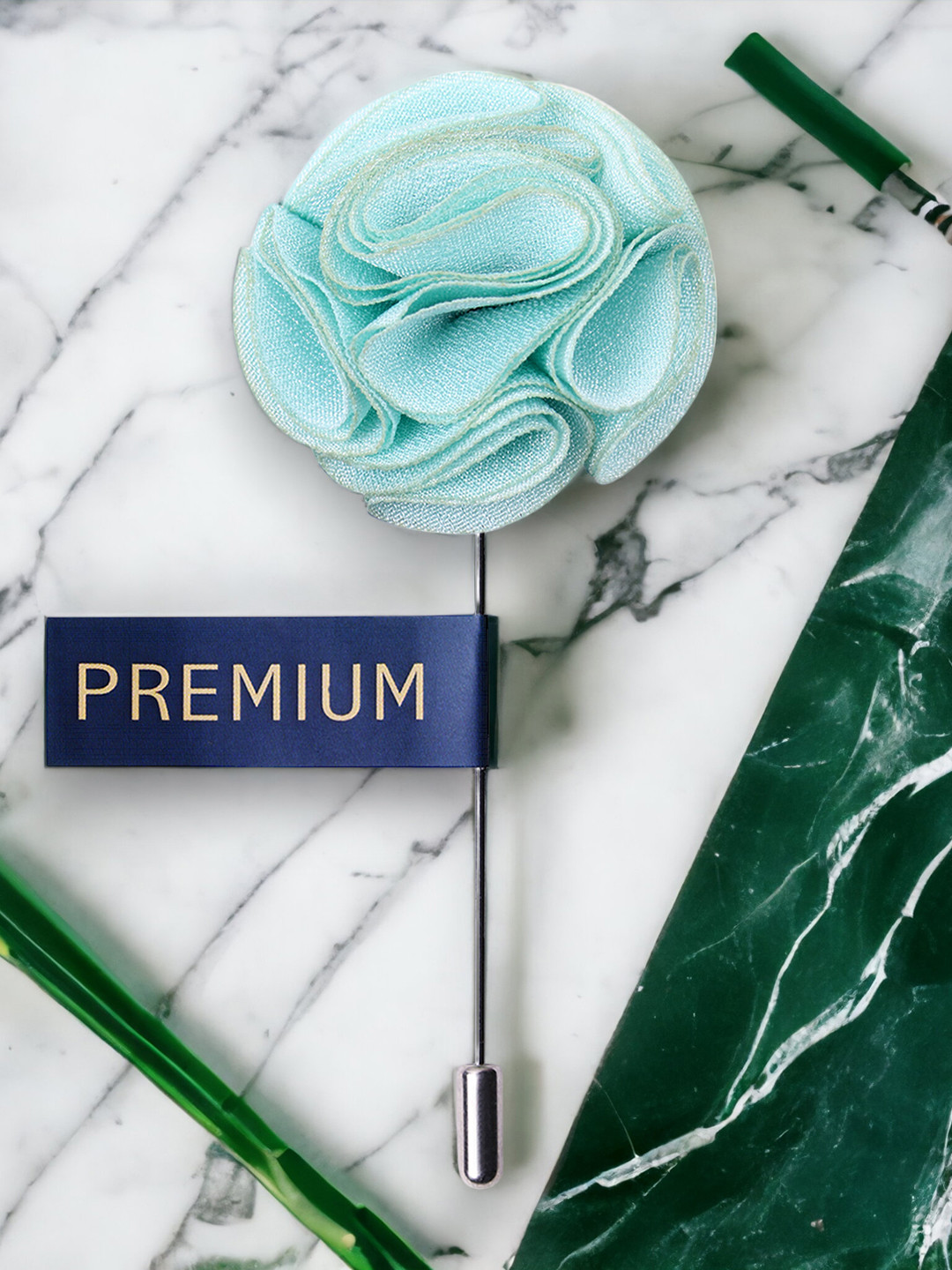PELUCHE Unisex Green Floral Brooch Lapel Pin