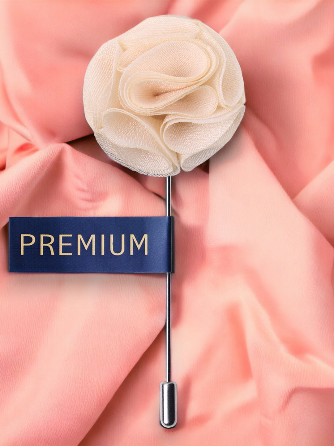 PELUCHE Unisex Cream-Coloured Brooch Lapel Pin