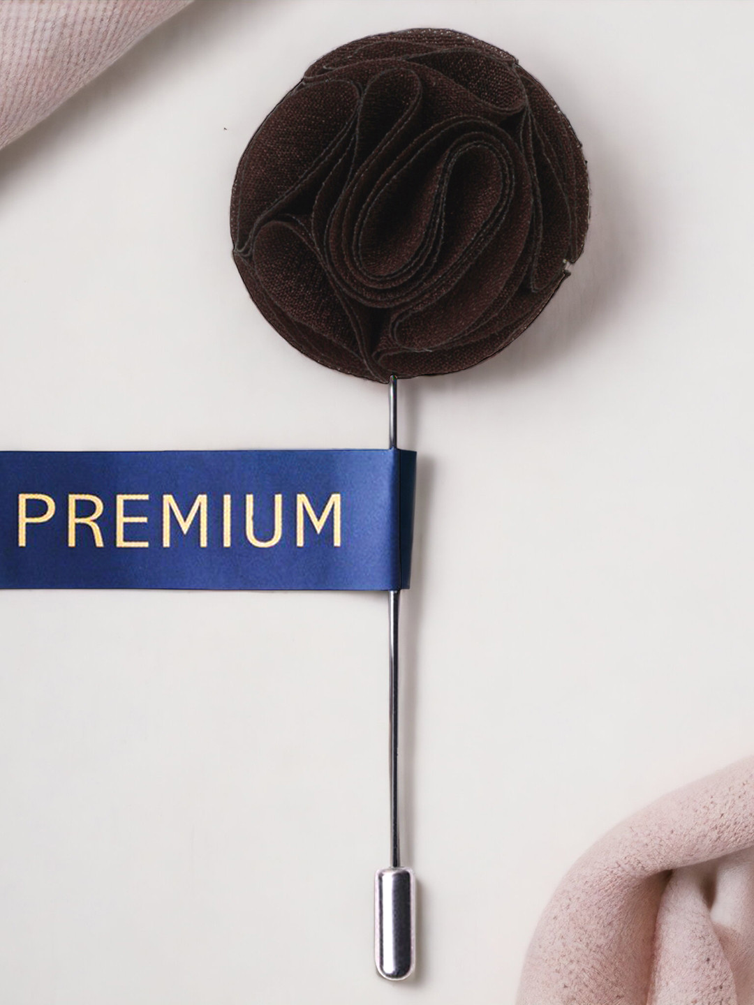 PELUCHE Unisex Brown Floral Brooch Lapel Pin