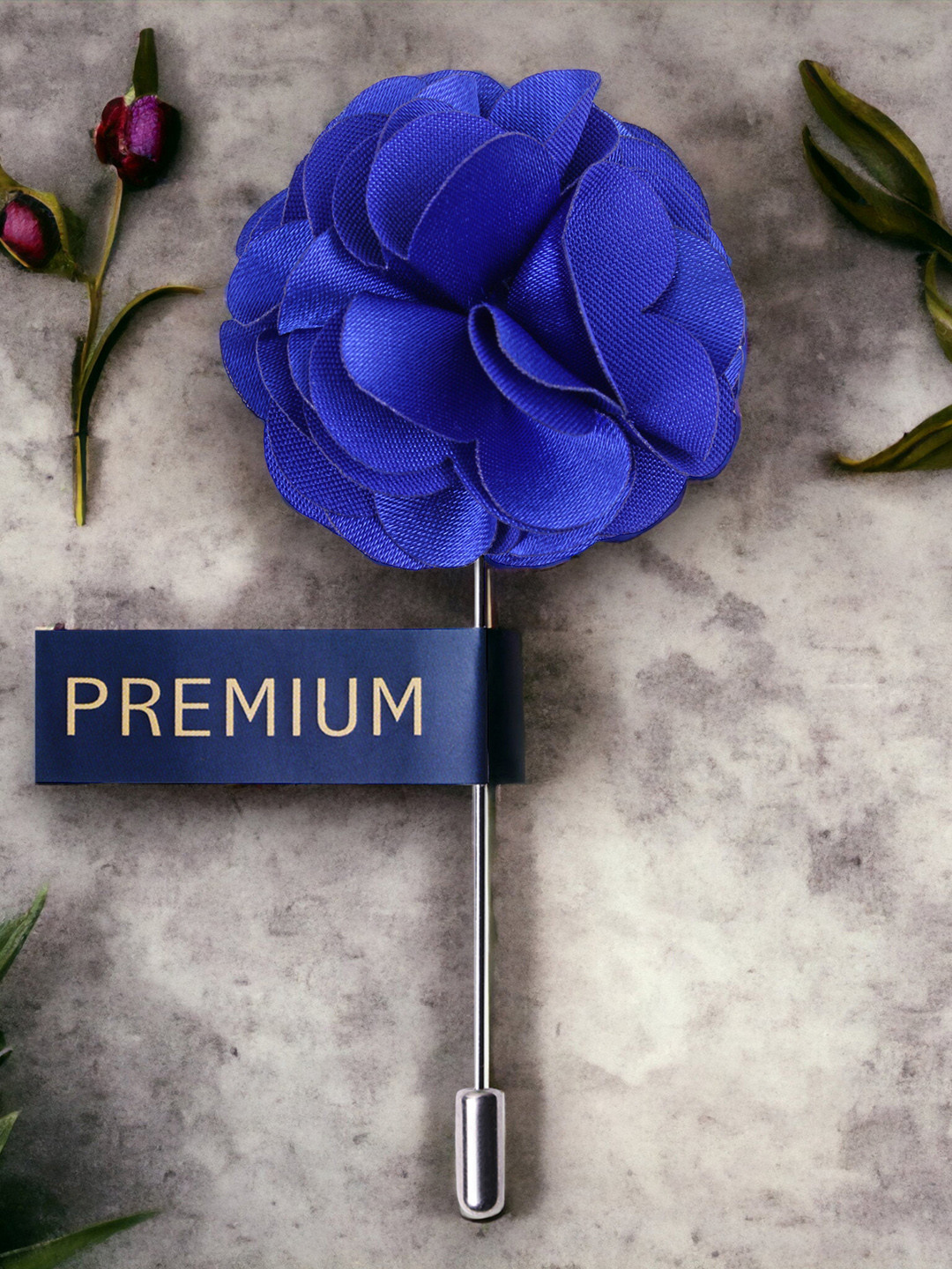 PELUCHE Unisex Blue Floral Ornamental Treat Brooch Lapel Pin