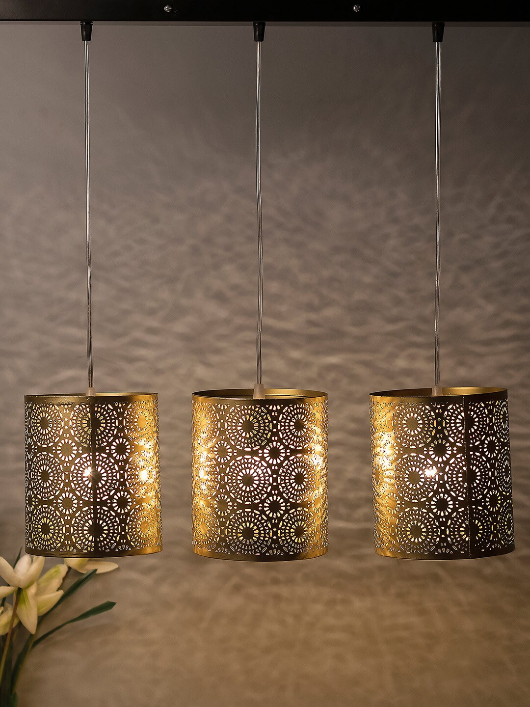 Homesake Gold-Toned Handcrafted Moroccan Filigree Cluster Light