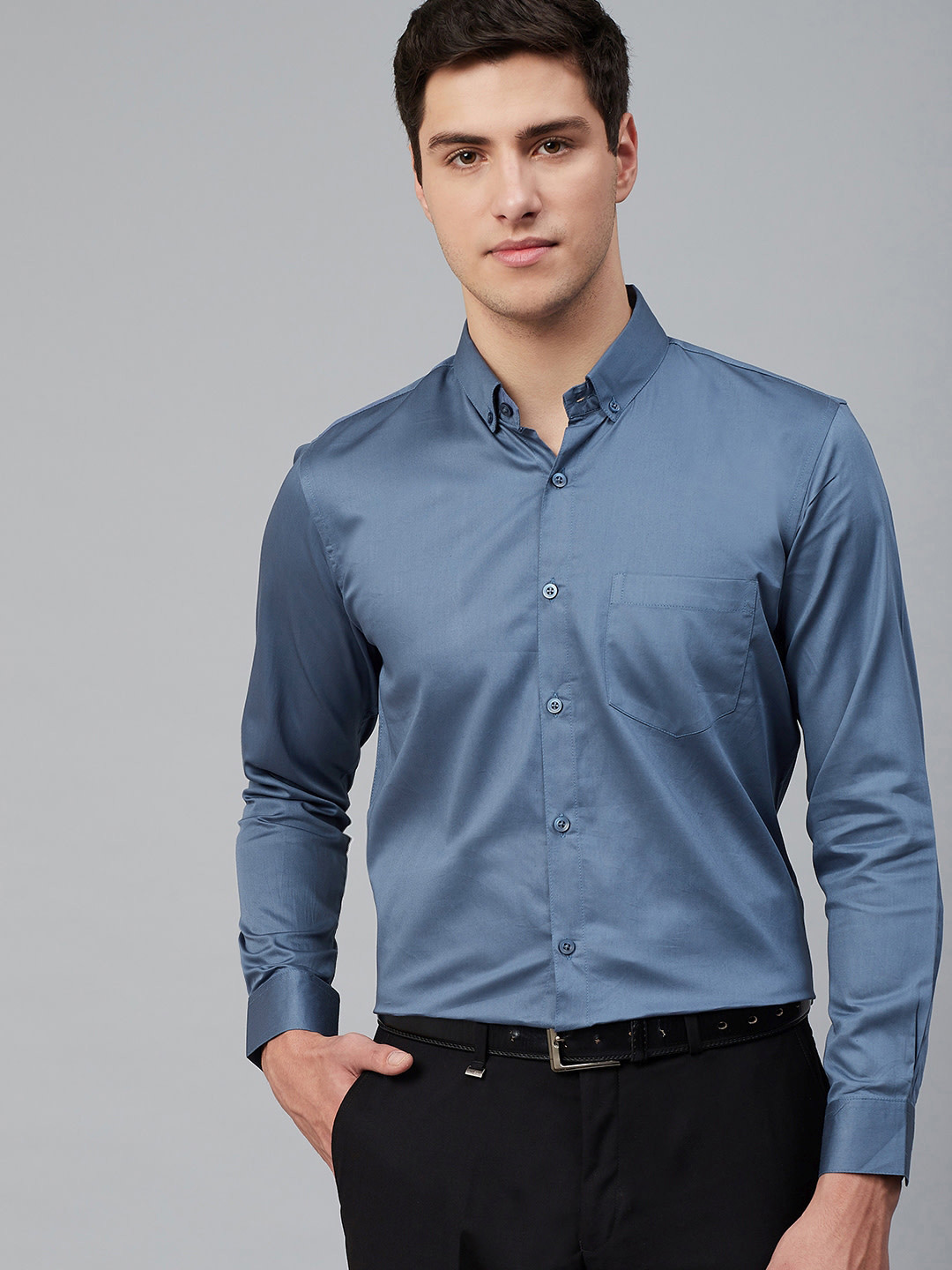 DENNISON Men Blue Comfort Formal Shirt