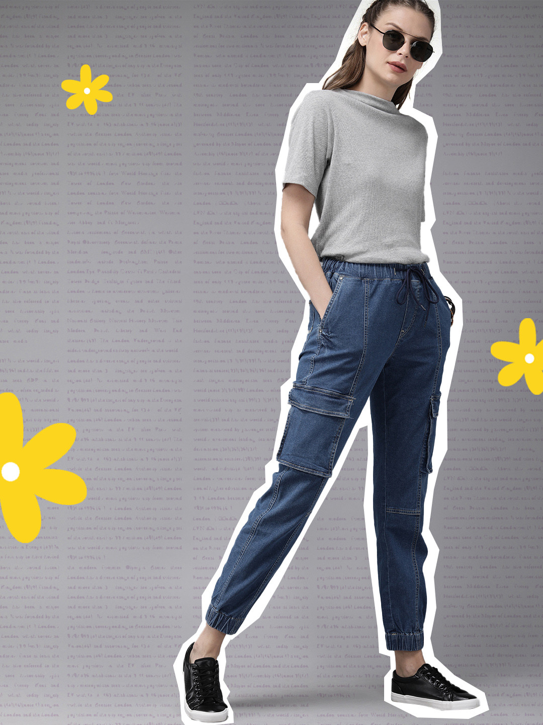 Roadster Women Blue Jogger Mid-Rise Clean Look Stretchable Jeans