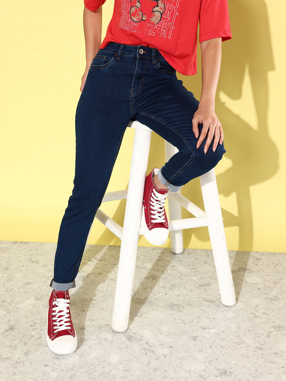 The Roadster Lifestyle Co. Women Skinny Fit Stretchable High-Rise Jeans