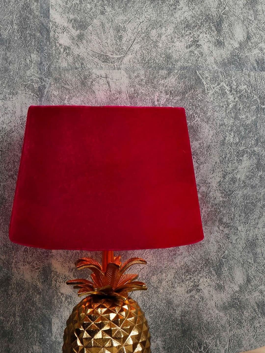 Grated Ginger Maroon Solid Handcrafted Bedside Standard Table Lamp