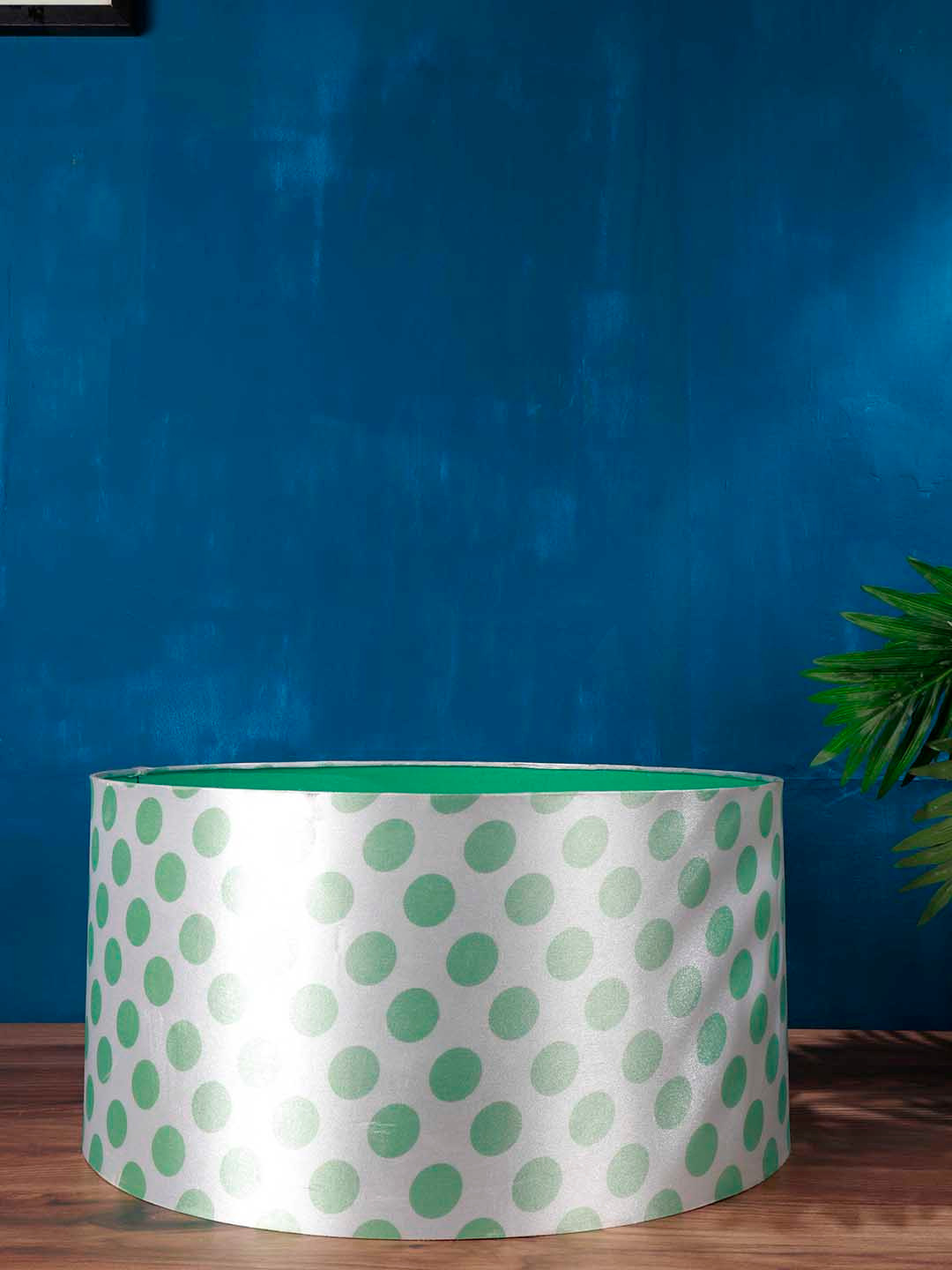 Grated Ginger Green & White Printed Handcrafted Table Lamp