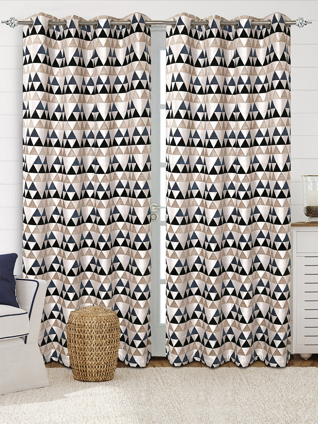 Saral Home Hill  Chenille BlackoutSet of 2 Grey Long Door Curtains