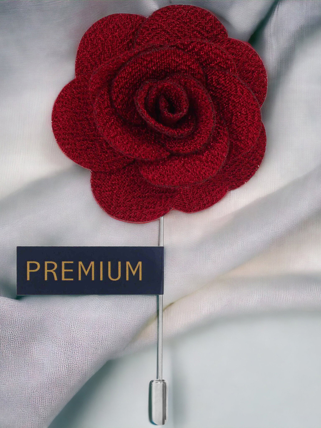 PELUCHE Unisex Maroon Floral Brawny Delicacy Lapel Pin
